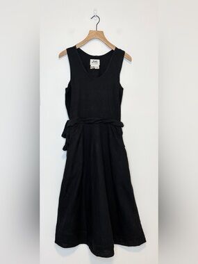 FLAX Jeanne Elgelhart vintage A-line v neck midi dress , sz : medium